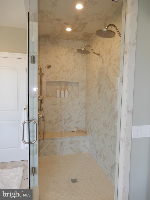 bathroom featuring walk in shower