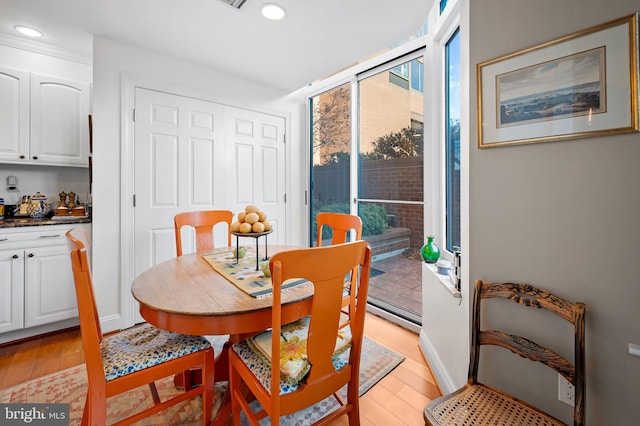 dining area featuring light hardwood / wood-style floors