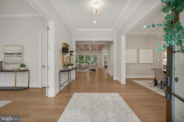 entryway with light hardwood / wood-style floors