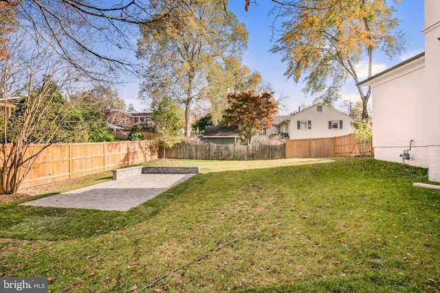 view of yard with a patio area