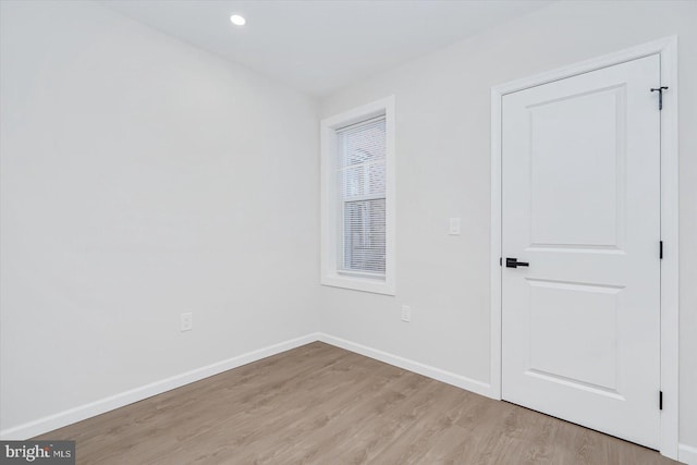 empty room featuring light wood-type flooring