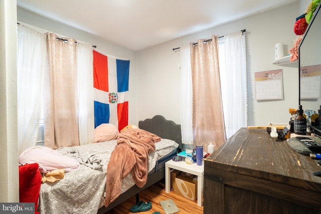 bedroom with wood-type flooring