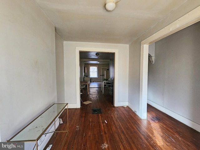 hall featuring dark hardwood / wood-style floors