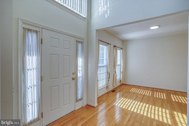 entrance foyer featuring light hardwood / wood-style floors