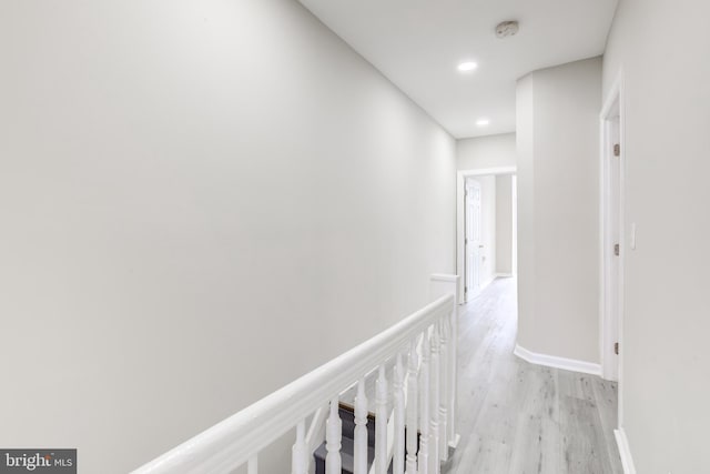 corridor featuring light wood-type flooring