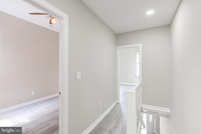 corridor featuring light hardwood / wood-style flooring