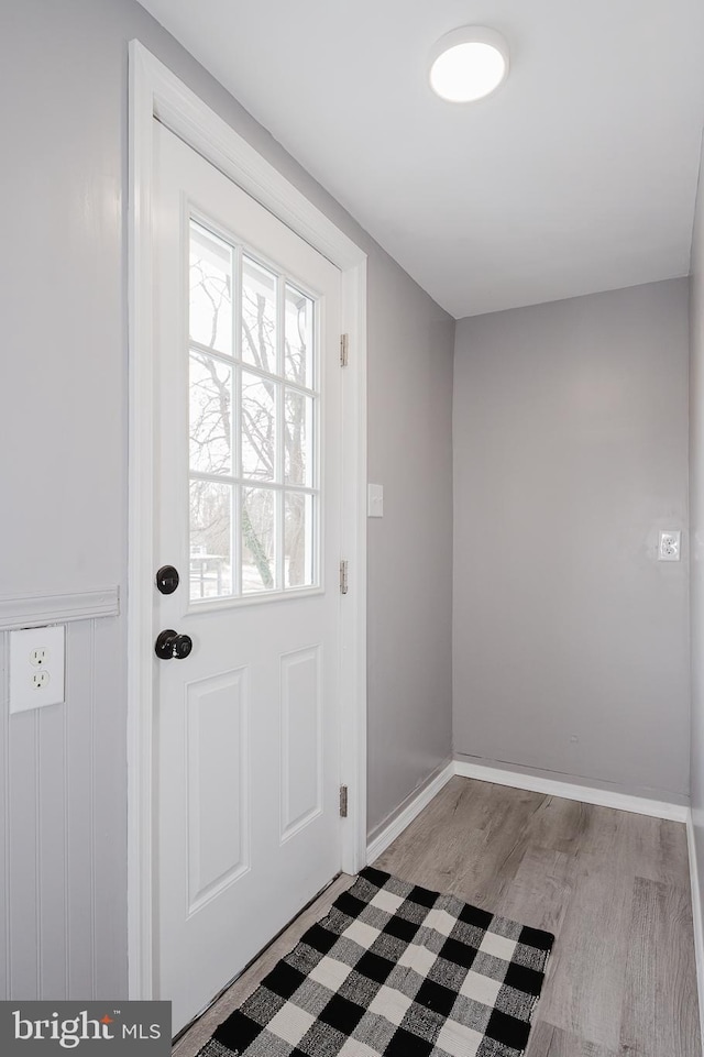 entryway featuring light hardwood / wood-style floors