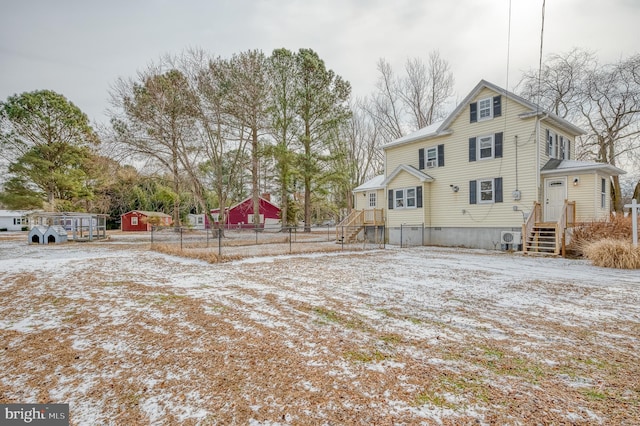 view of yard covered in snow