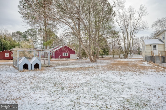 view of snowy yard