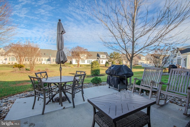 view of patio / terrace with a grill