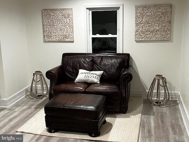 sitting room featuring hardwood / wood-style floors