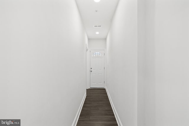 hall featuring dark hardwood / wood-style flooring