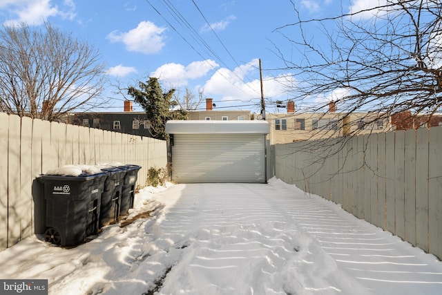 view of garage