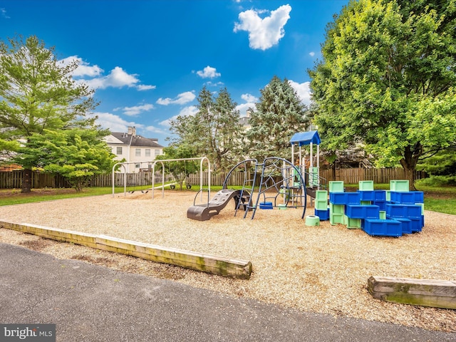 communal playground with fence