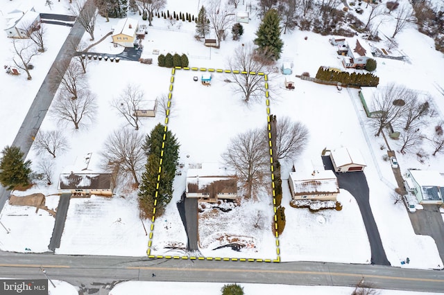 view of snowy aerial view