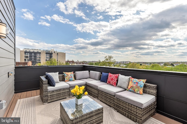 balcony with an outdoor hangout area