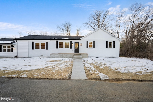 view of single story home