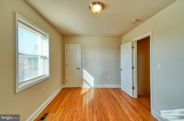 empty room featuring light wood-type flooring