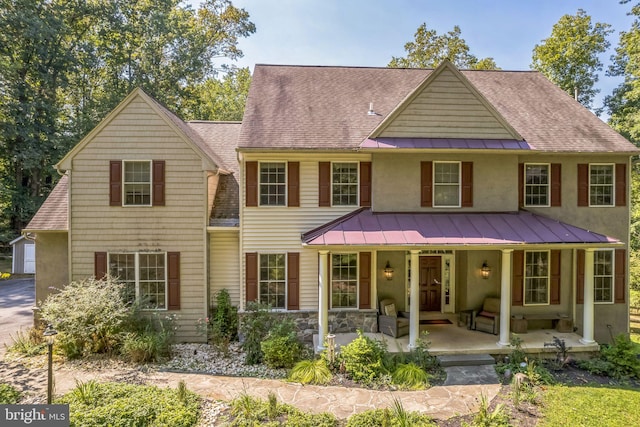 view of front of property with covered porch