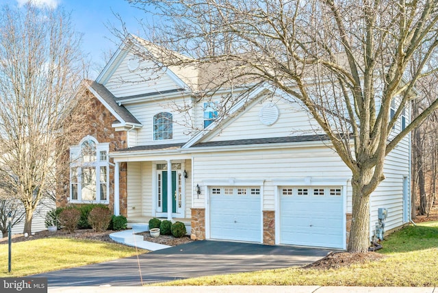 view of front of house with a garage