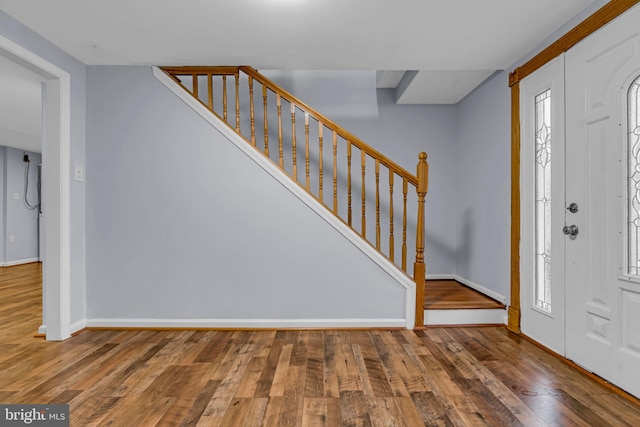 entryway featuring wood-type flooring