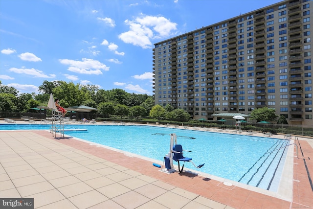 view of pool with a patio