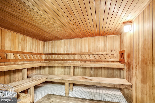 view of sauna