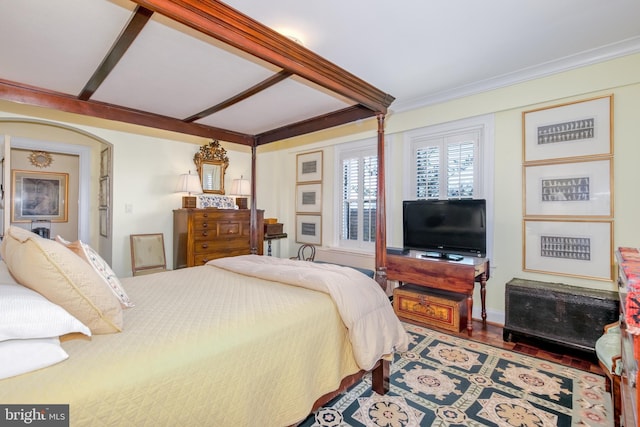 bedroom with hardwood / wood-style flooring