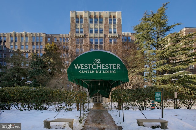 view of community sign