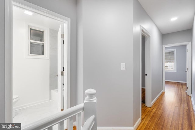 hall featuring hardwood / wood-style flooring