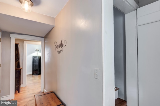 hallway featuring light wood-type flooring