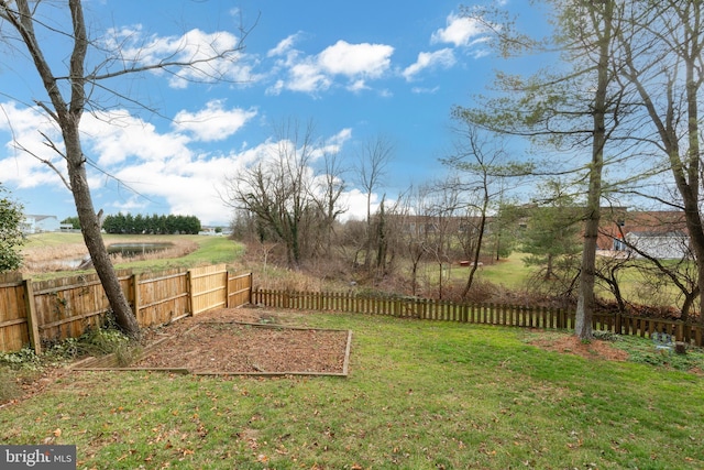 view of yard with a rural view