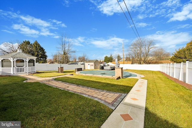 view of yard featuring a gazebo