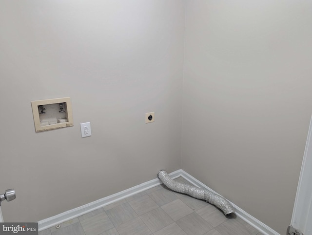 clothes washing area featuring hookup for an electric dryer and washer hookup