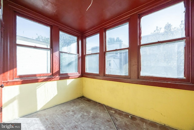 view of unfurnished sunroom