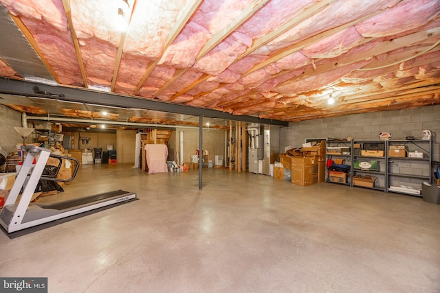 basement with heating unit