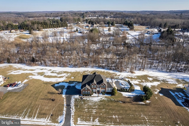 view of snowy aerial view