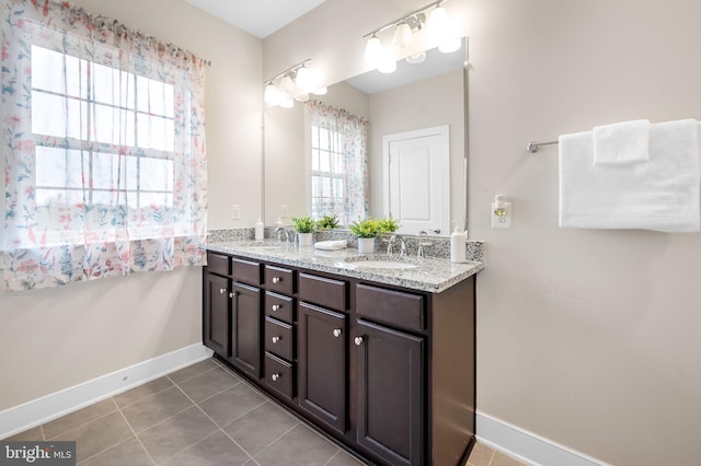 bathroom featuring vanity and tile patterned floors