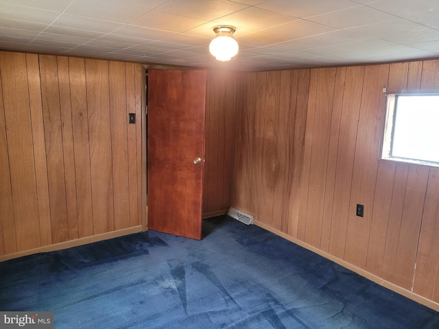11 Green St, Frostburg, MD 21532 - empty room with wooden walls and dark carpet