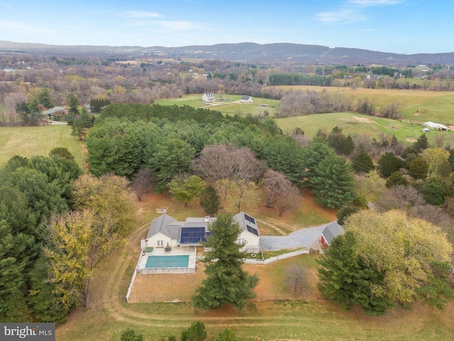 bird's eye view with a rural view