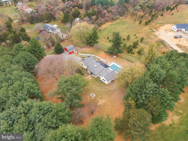 drone / aerial view featuring a rural view