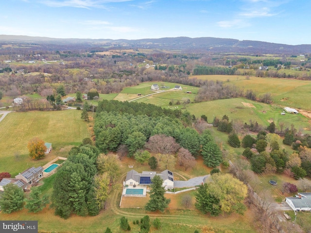 drone / aerial view featuring a rural view