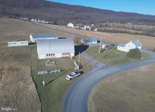 aerial view with a mountain view