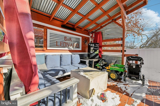 view of patio featuring an outdoor living space