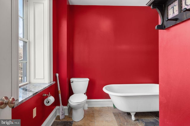 bathroom with toilet and a bathing tub