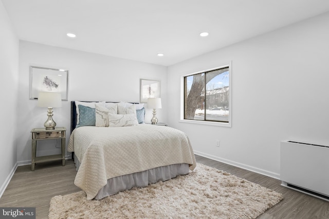 bedroom featuring dark wood-type flooring