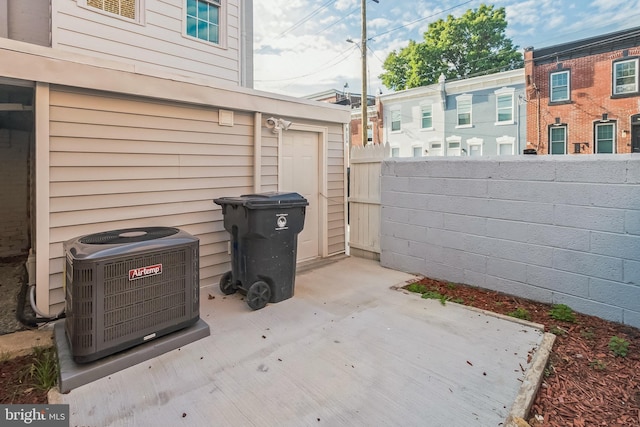 view of patio featuring central AC unit