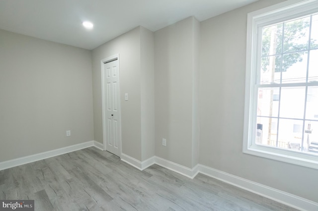 empty room featuring light hardwood / wood-style flooring