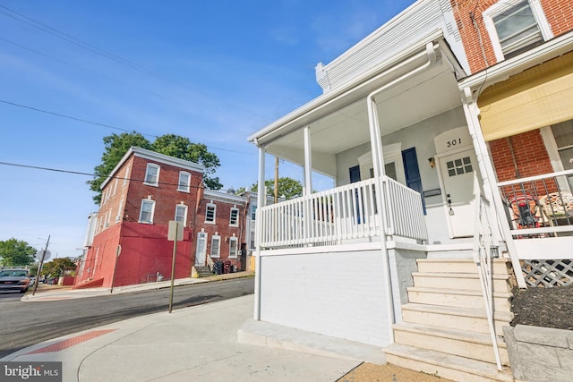 exterior space with covered porch