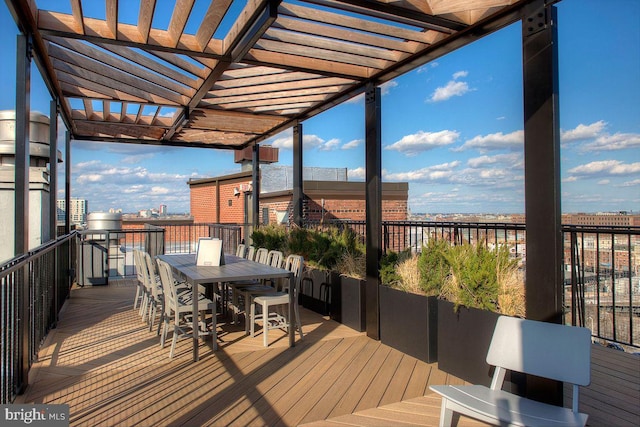 deck with a pergola